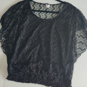 Women's Lavish Lace Black Top Size XL